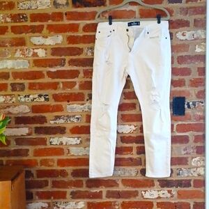 Hollister Ripped Skinny White Jeans